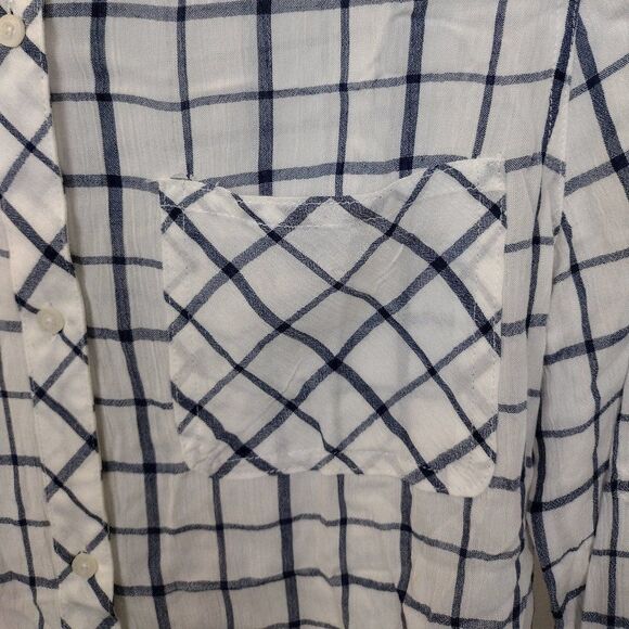 Kenneth Cole Reaction Plaid Button Down White/Blue/Navy Shirt Size Small - Picture 3 of 16